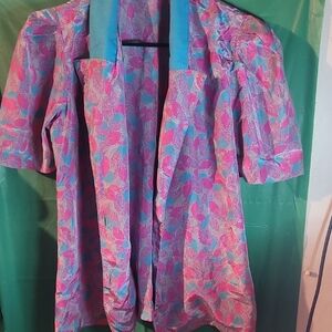 Floral Pink and Blue Women's Jacket